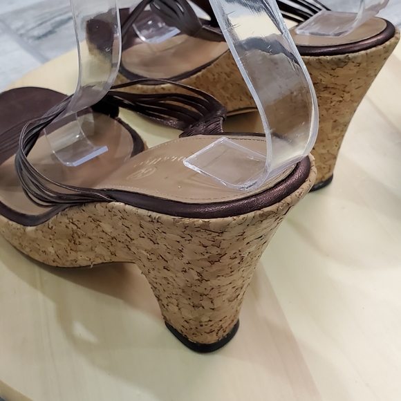 Cole Haan cork Wedge Slide Sandals Leather Size8.5 - Picture 4 of 7
